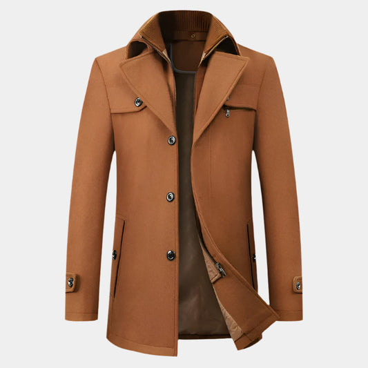 Manteau long en pure laine vierge de qualité supérieure