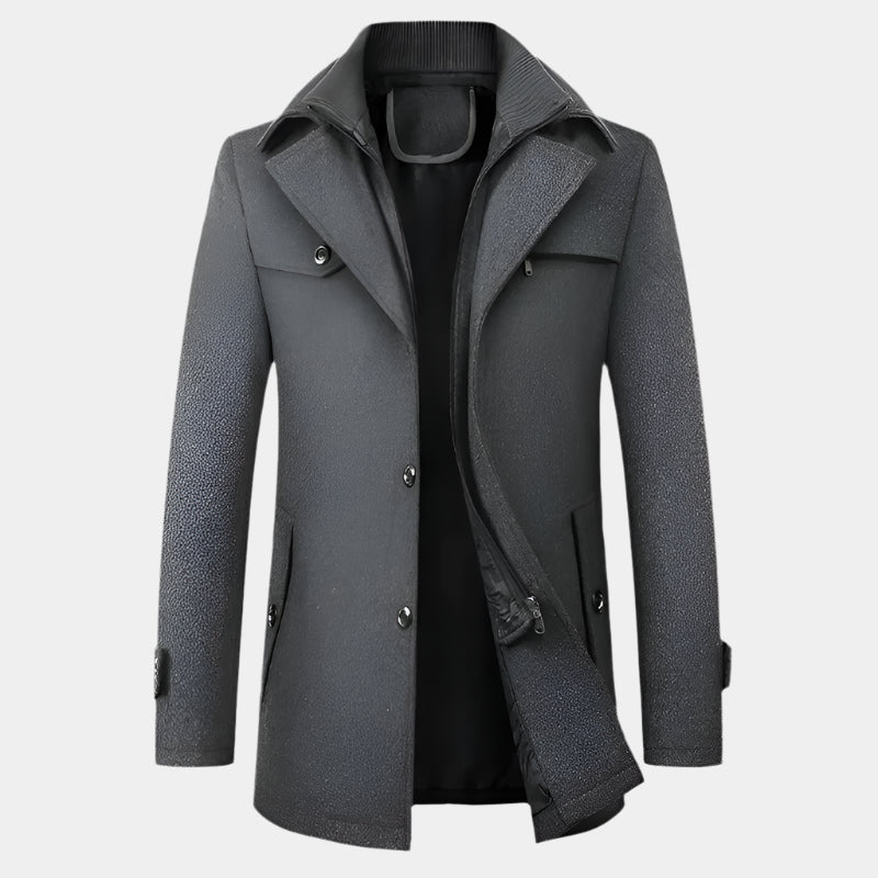 Manteau long en pure laine vierge de qualité supérieure