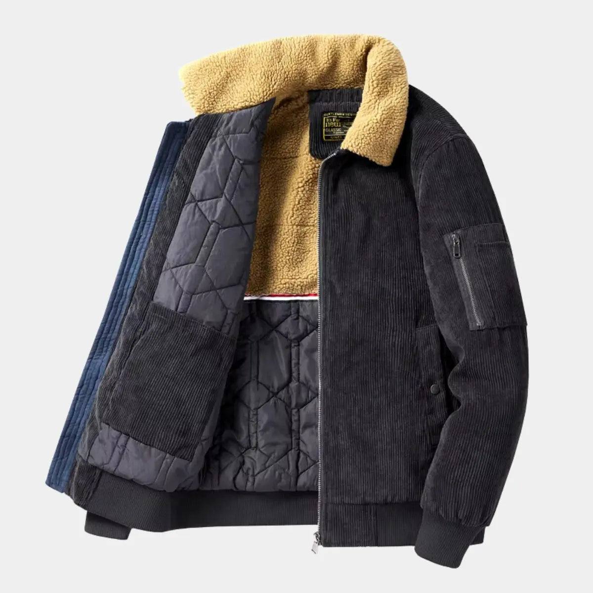 Blouson bomber en velours côtelé